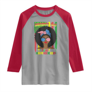 Juneteenth Is My Independence Day Raglan Shirt For Black Women Not 4th Of July TS01 Sport Gray Red Print Your Wear