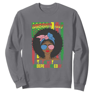 Juneteenth Is My Independence Day Sweatshirt For Black Women 4th Of July TS01 Charcoal Printyourwear