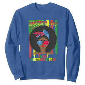 Juneteenth Is My Independence Day Sweatshirt For Black Women 4th Of July TS01 Royal Blue Printyourwear