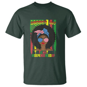 Juneteenth Is My Independence Day T Shirt For Black Women 4th Of July TS01 Dark Forest Green Printyourwear