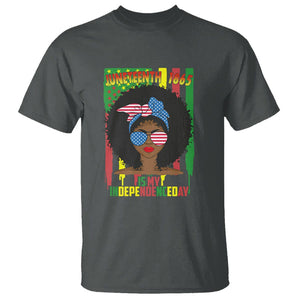 Juneteenth Is My Independence Day T Shirt For Black Women 4th Of July TS01 Dark Heather Printyourwear