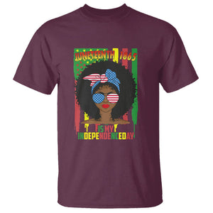 Juneteenth Is My Independence Day T Shirt For Black Women 4th Of July TS01 Maroon Printyourwear