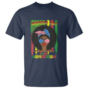 Juneteenth Is My Independence Day T Shirt For Black Women 4th Of July TS01 Navy Printyourwear