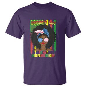 Juneteenth Is My Independence Day T Shirt For Black Women 4th Of July TS01 Purple Printyourwear