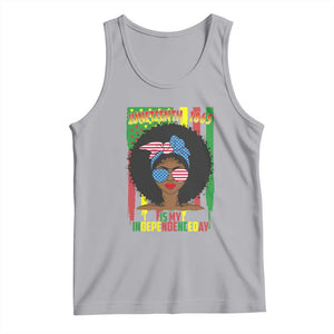 Juneteenth Is My Independence Day Tank Top For Black Women Not 4th Of July TS01 Athletic Heather Print Your Wear