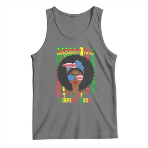 Juneteenth Is My Independence Day Tank Top For Black Women Not 4th Of July TS01 Black Heather Print Your Wear