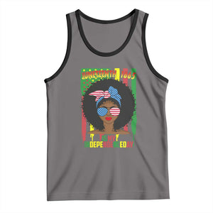 Juneteenth Is My Independence Day Tank Top For Black Women Not 4th Of July TS01 Deep Heather Black Print Your Wear