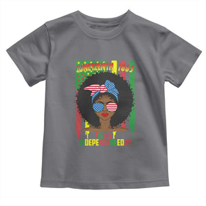 Juneteenth Is My Independence Day Toddler T Shirt For Black Women Not 4th Of July TS01 Charcoal Print Your Wear