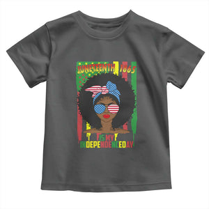 Juneteenth Is My Independence Day Toddler T Shirt For Black Women Not 4th Of July TS01 Dark Heather Print Your Wear