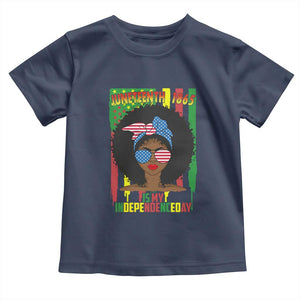 Juneteenth Is My Independence Day Toddler T Shirt For Black Women Not 4th Of July TS01 Navy Print Your Wear