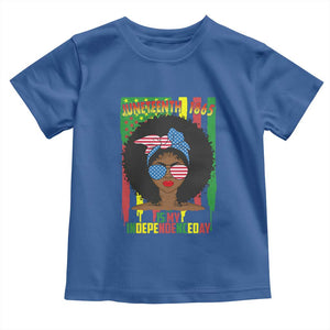 Juneteenth Is My Independence Day Toddler T Shirt For Black Women Not 4th Of July TS01 Royal Blue Print Your Wear