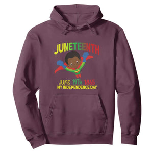 Happy Juneteenth Is My Independence Day Hoodie Super Hero Black Boy TS01 Maroon Printyourwear