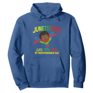 Happy Juneteenth Is My Independence Day Hoodie Super Hero Black Boy TS01 Royal Blue Printyourwear