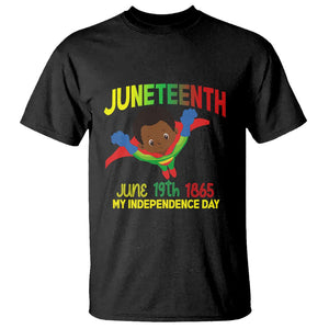 Happy Juneteenth Is My Independence Day T Shirt Super Hero Black Boy TS01 Black Printyourwear