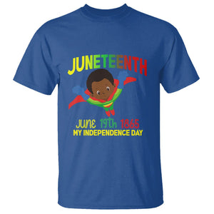 Happy Juneteenth Is My Independence Day T Shirt Super Hero Black Boy TS01 Royal Blue Printyourwear