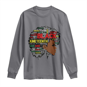 Black Heritage Pride Long Sleeve Shirt For Melanin Black Women Natural Hair Afro Word Art TS01 Charcoal Print Your Wear