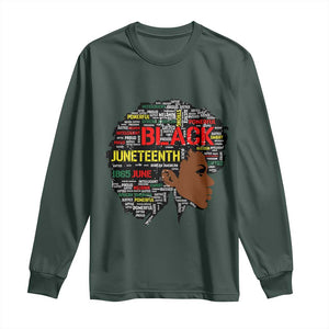 Black Heritage Pride Long Sleeve Shirt For Melanin Black Women Natural Hair Afro Word Art TS01 Dark Forest Green Print Your Wear