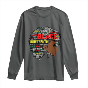 Black Heritage Pride Long Sleeve Shirt For Melanin Black Women Natural Hair Afro Word Art TS01 Dark Heather Print Your Wear