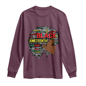 Black Heritage Pride Long Sleeve Shirt For Melanin Black Women Natural Hair Afro Word Art TS01 Maroon Print Your Wear