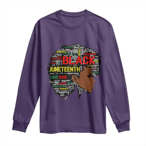 Black Heritage Pride Long Sleeve Shirt For Melanin Black Women Natural Hair Afro Word Art TS01 Purple Print Your Wear