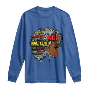 Black Heritage Pride Long Sleeve Shirt For Melanin Black Women Natural Hair Afro Word Art TS01 Royal Blue Print Your Wear