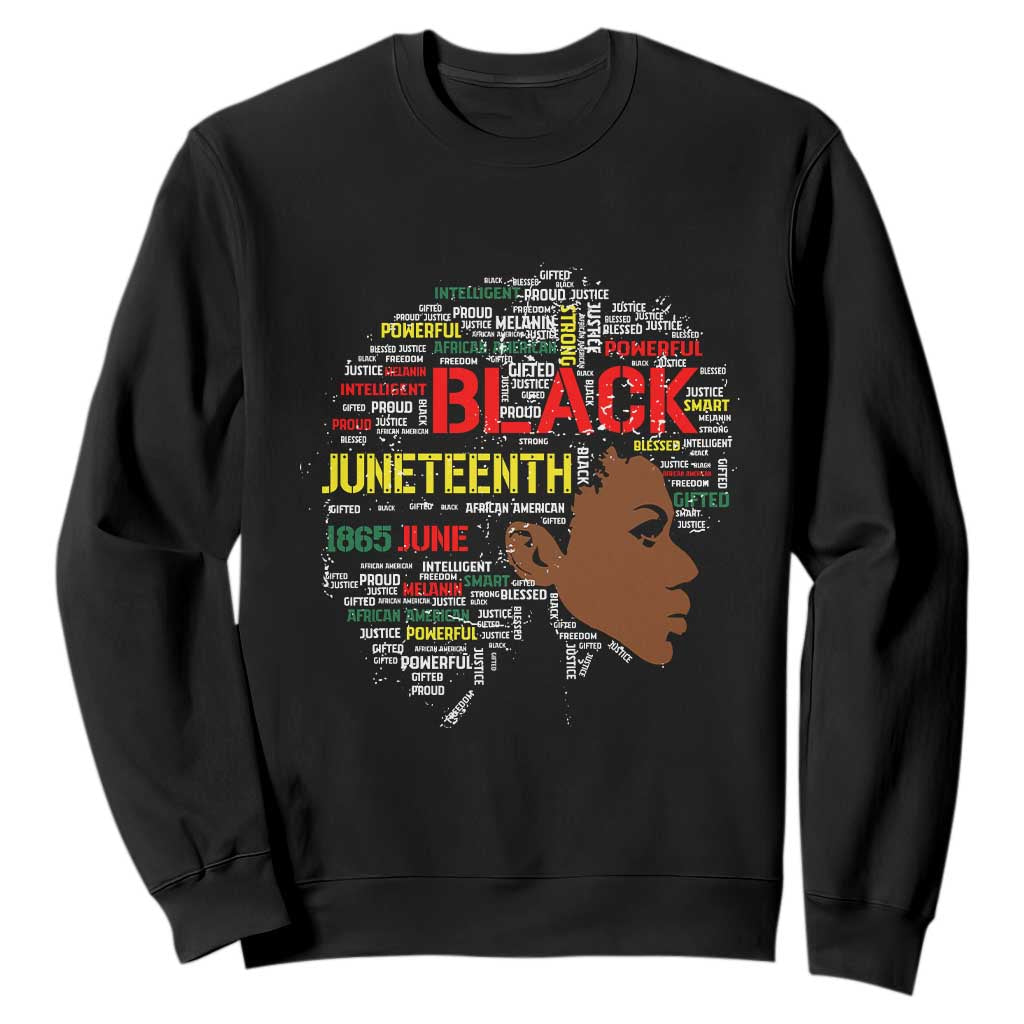 Black Heritage Sweatshirt For Melanin Black Women Natural Hair Afro Word Art TS01 Black Printyourwear