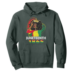 Queen Afro Hoodie Juneteenth 1865 TS01 Dark Forest Green Printyourwear