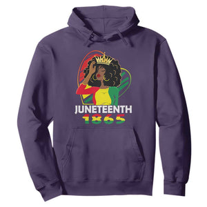 Queen Afro Hoodie Juneteenth 1865 TS01 Purple Printyourwear