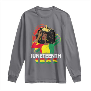 Queen Afro Long Sleeve Shirt Juneteenth 1865 TS01 Charcoal Print Your Wear