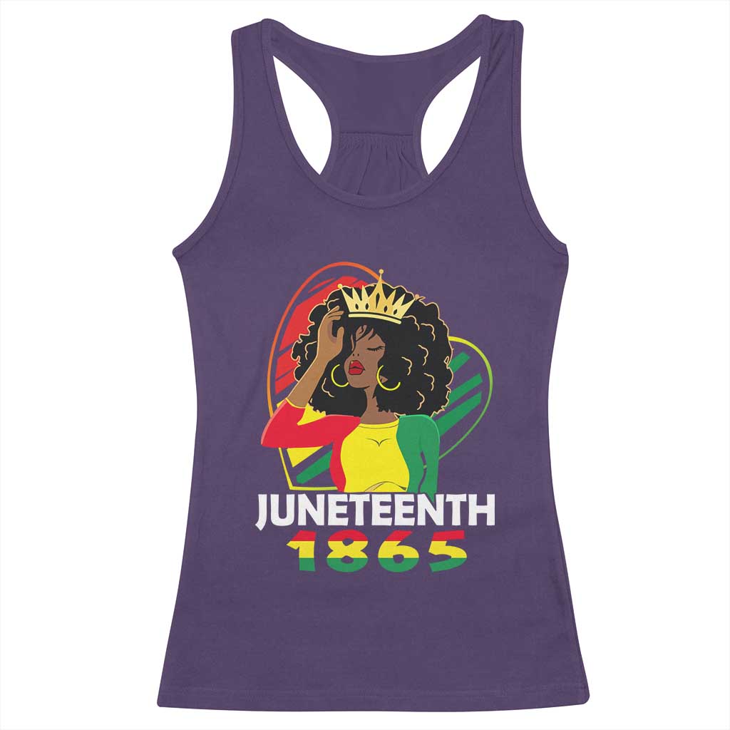 Queen Afro Racerback Tank Top Juneteenth 1865 TS01 Purple Print Your Wear