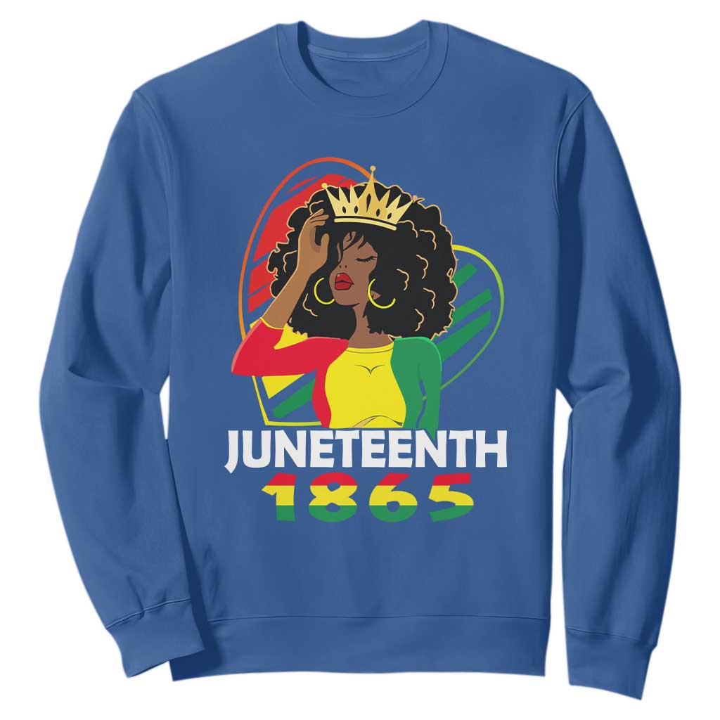 Queen Afro Sweatshirt Juneteenth 1865 TS01 Royal Blue Printyourwear