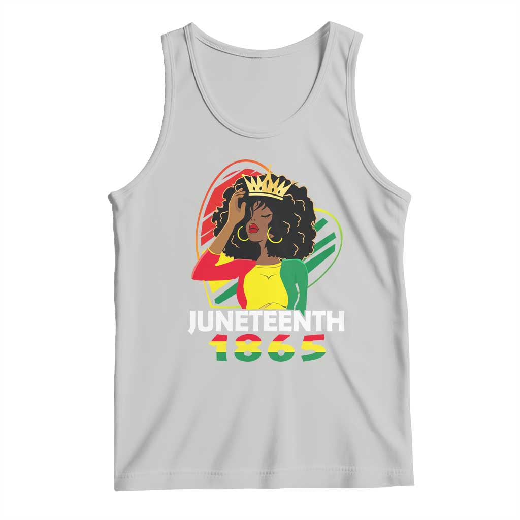 Queen Afro Tank Top Juneteenth 1865 TS01 Ash Print Your Wear