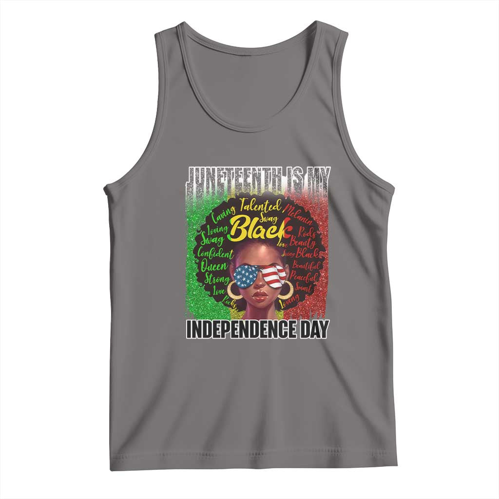 Juneteenth Is My Independence Day Tank Top For Black Queen Not July 4th TS01 Deep Heather Print Your Wear