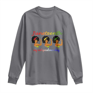 African American History Long Sleeve Shirt Juneteenth Is My Independence Day Freedom Black Women TS01 Charcoal Print Your Wear