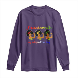 African American History Long Sleeve Shirt Juneteenth Is My Independence Day Freedom Black Women TS01 Purple Print Your Wear