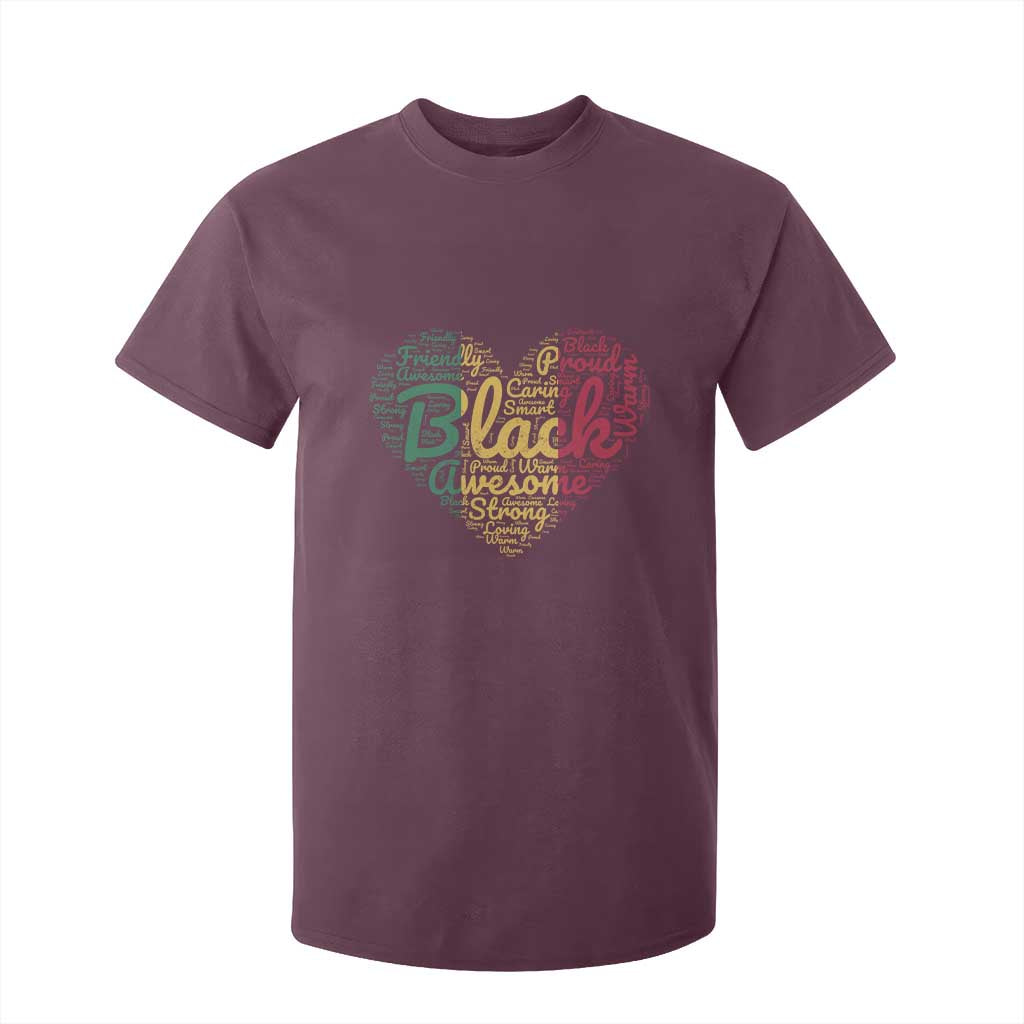 Black Awesome Strong Inspirational T Shirt For Kid African American Pride Juneteenth BHM TS01 Maroon Print Your Wear