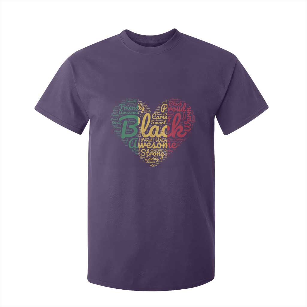 Black Awesome Strong Inspirational T Shirt For Kid African American Pride Juneteenth BHM TS01 Purple Print Your Wear