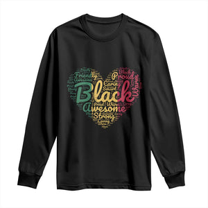 Black Awesome Strong Inspirational Long Sleeve Shirt African American Pride Juneteenth BHM TS01 Black Print Your Wear