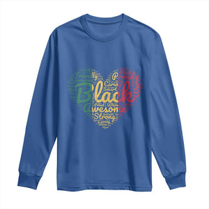 Black Awesome Strong Inspirational Long Sleeve Shirt African American Pride Juneteenth BHM TS01 Royal Blue Print Your Wear