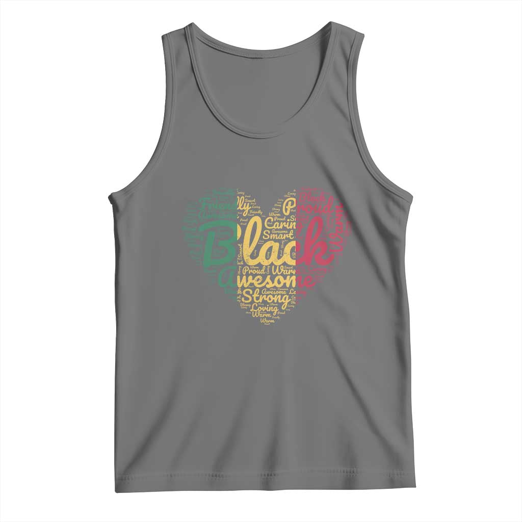 Black Awesome Strong Inspirational Tank Top African American Pride Juneteenth BHM TS01 Black Heather Print Your Wear