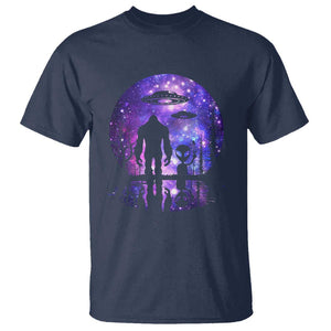 Alien And Bigfoot Full Moon Sasquatch UFO T Shirt TS01 Navy Print Your Wear