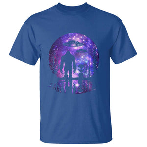 Alien And Bigfoot Full Moon Sasquatch UFO T Shirt TS01 Royal Blue Print Your Wear