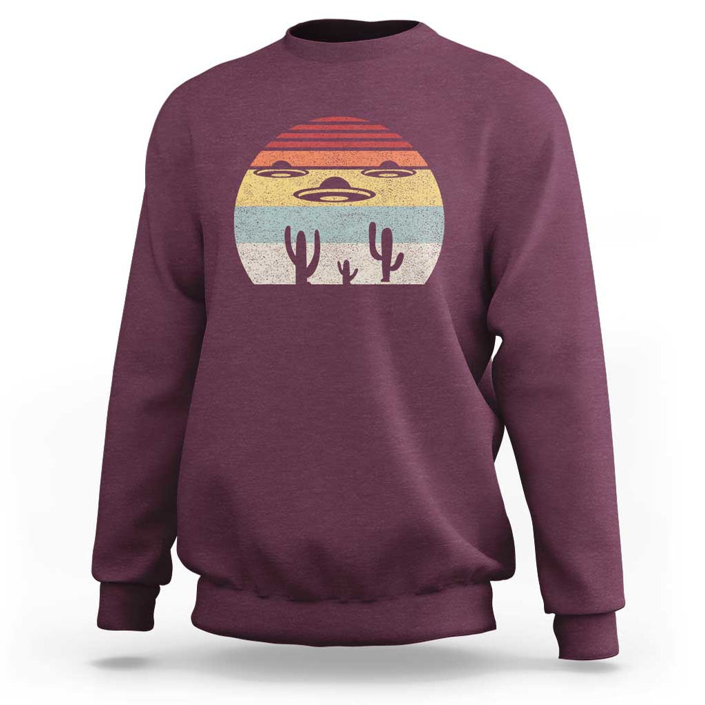 Vintage Retro UFO Alien Desert Sweatshirt TS01 Maroon Print Your Wear