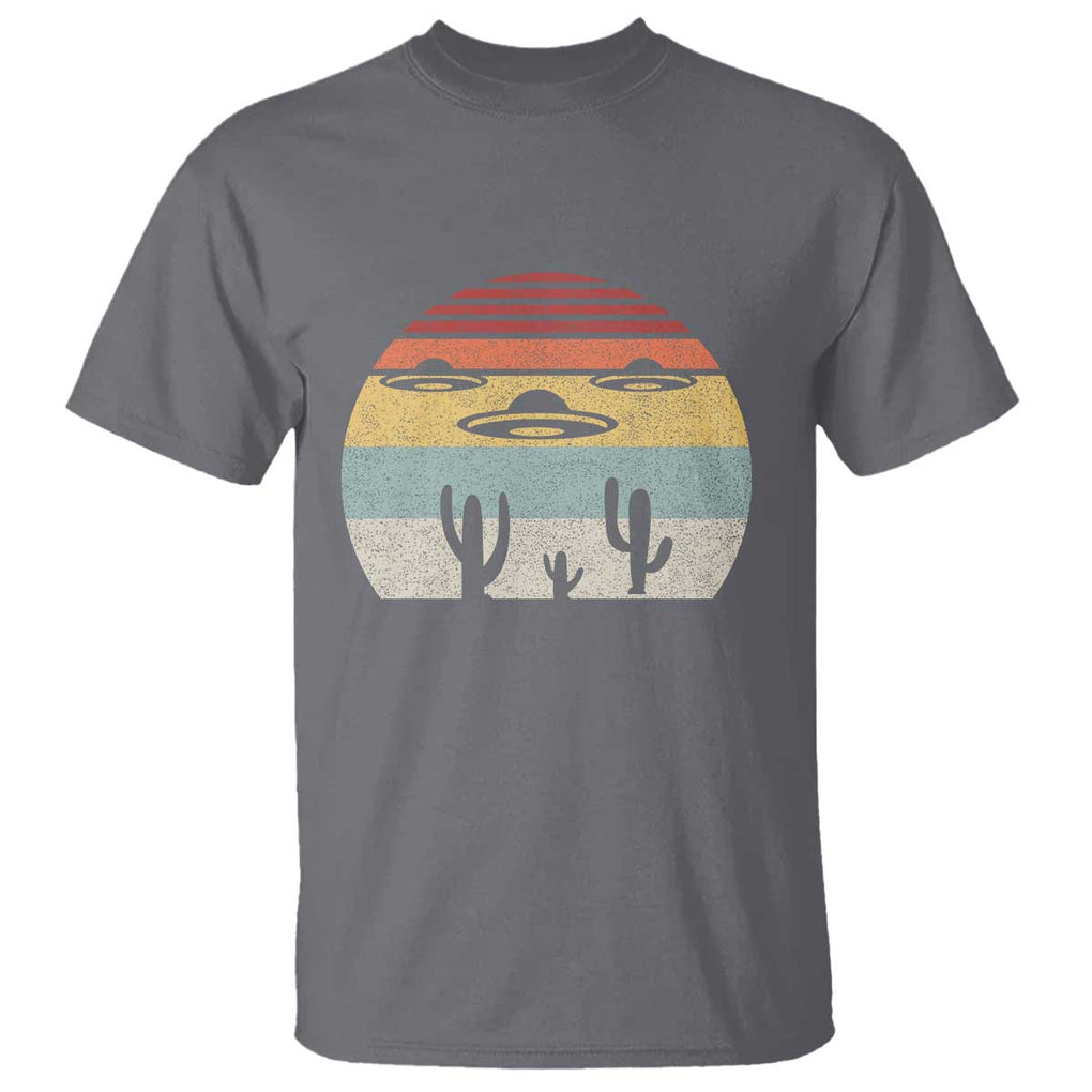 Vintage Retro UFO Alien Desert T Shirt TS01 Charcoal Print Your Wear