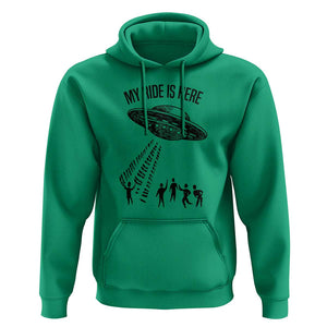 My Ride Alien Flying Saucer UFO Abduction Hoodie TS01 Irish Green Print Your Wear