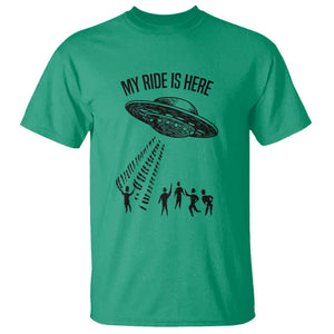 My Ride Alien Flying Saucer UFO Abduction T Shirt TS01 Irish Green Print Your Wear