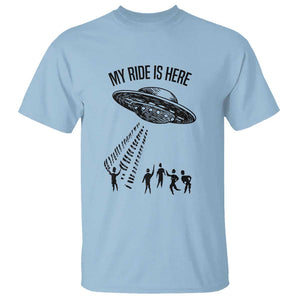 My Ride Alien Flying Saucer UFO Abduction T Shirt TS01 Light Blue Print Your Wear