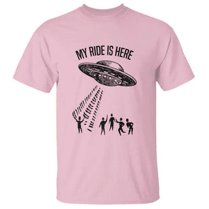 My Ride Alien Flying Saucer UFO Abduction T Shirt TS01 Light Pink Print Your Wear