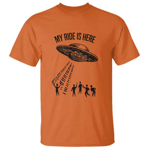 My Ride Alien Flying Saucer UFO Abduction T Shirt TS01 Orange Print Your Wear