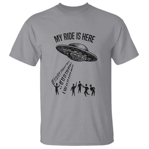 My Ride Alien Flying Saucer UFO Abduction T Shirt TS01 Sport Gray Print Your Wear